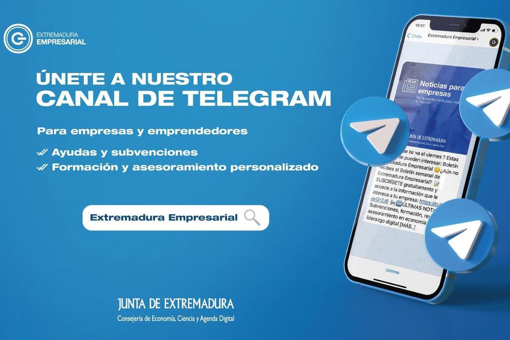 La Dirección General de Empresa abre un canal informativo a través de la plataforma de mensajería Telegram