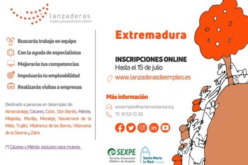 Ampliado el plazo de inscripción de las 13 Lanzaderas de Empleo de Extremadura hasta el 15 de julio