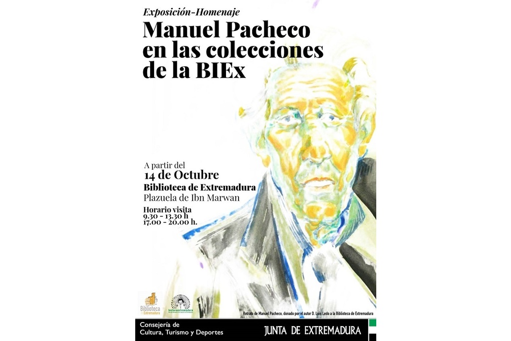 La Biblioteca de Extremadura acoge una exposición homenaje a la figura del poeta Manuel Pacheco
