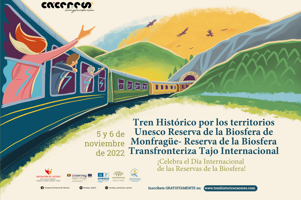 Un tren histórico, fabricado entre 1926 y 1930, conectará las Reservas de la Biosfera de Monfragüe y Tajo-Tejo Internacional los días 5 y 6 de noviembre