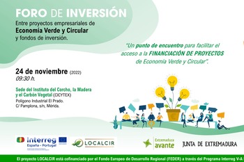 Extremadura Avante celebra este jueves un foro de inversión para proyectos empresariales del sector de la economía verde y circular