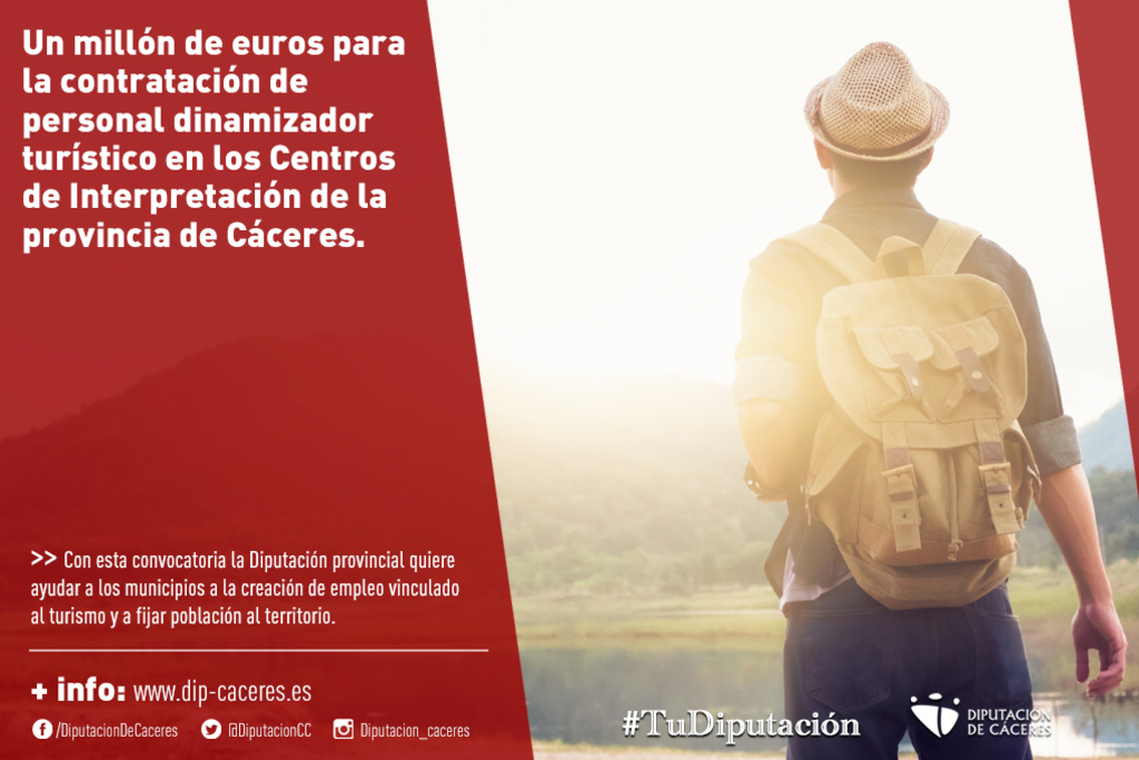 Un millón de euros para la contratación de personal dinamizador turístico en los Centros de Interpretación de la provincia de Cáceres