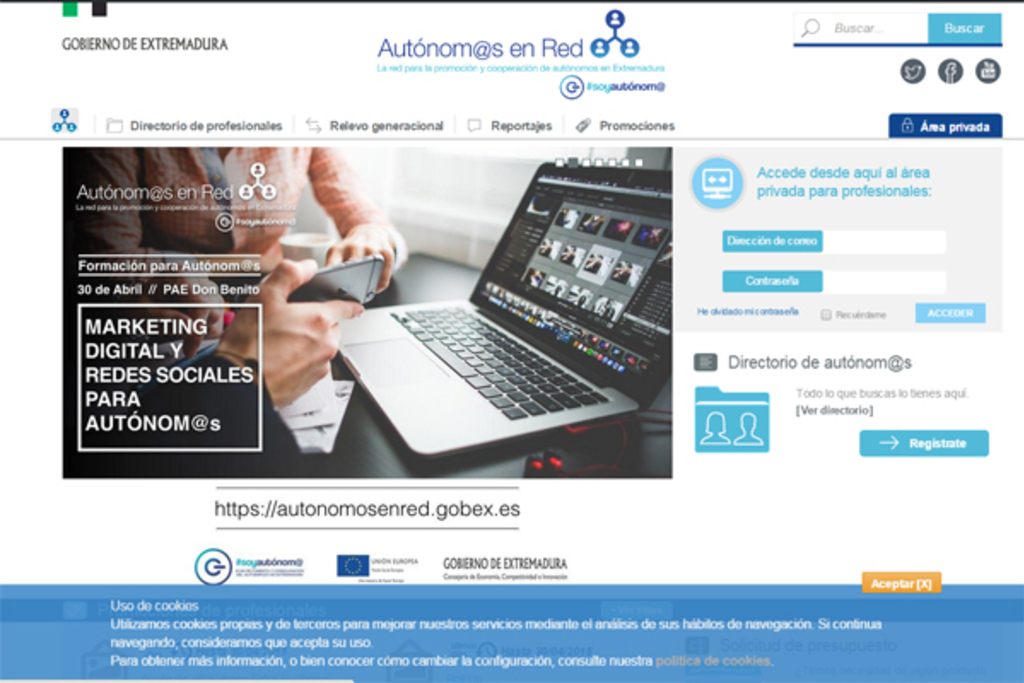 Más de 1.000 empresarios de Extremadura utilizan la plataforma Autónomos en Red para hacer negocio