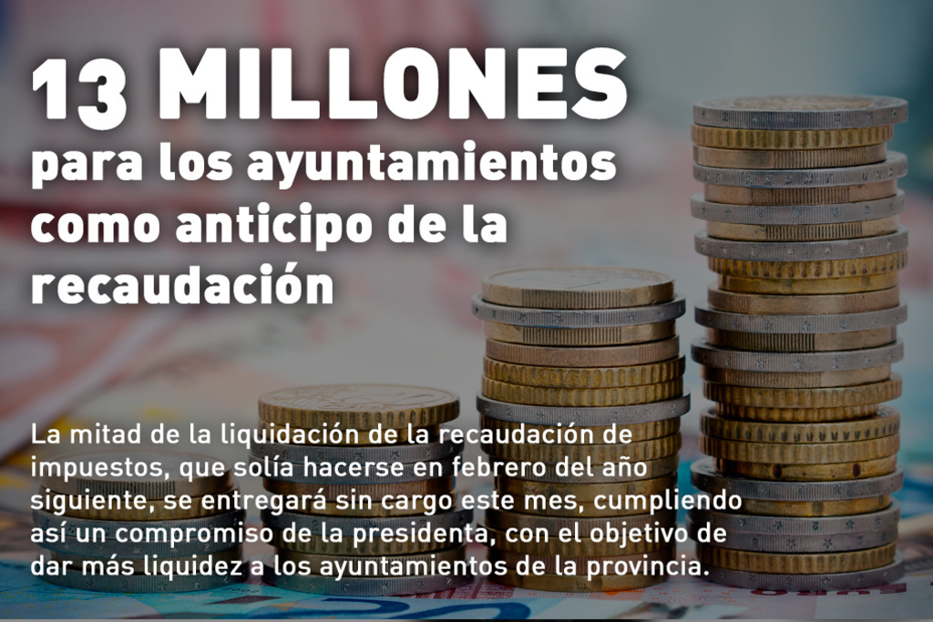 La Diputación de Cáceres entrega más de 13 millones de euros a los ayuntamientos como anticipo extraordinario de la recaudación