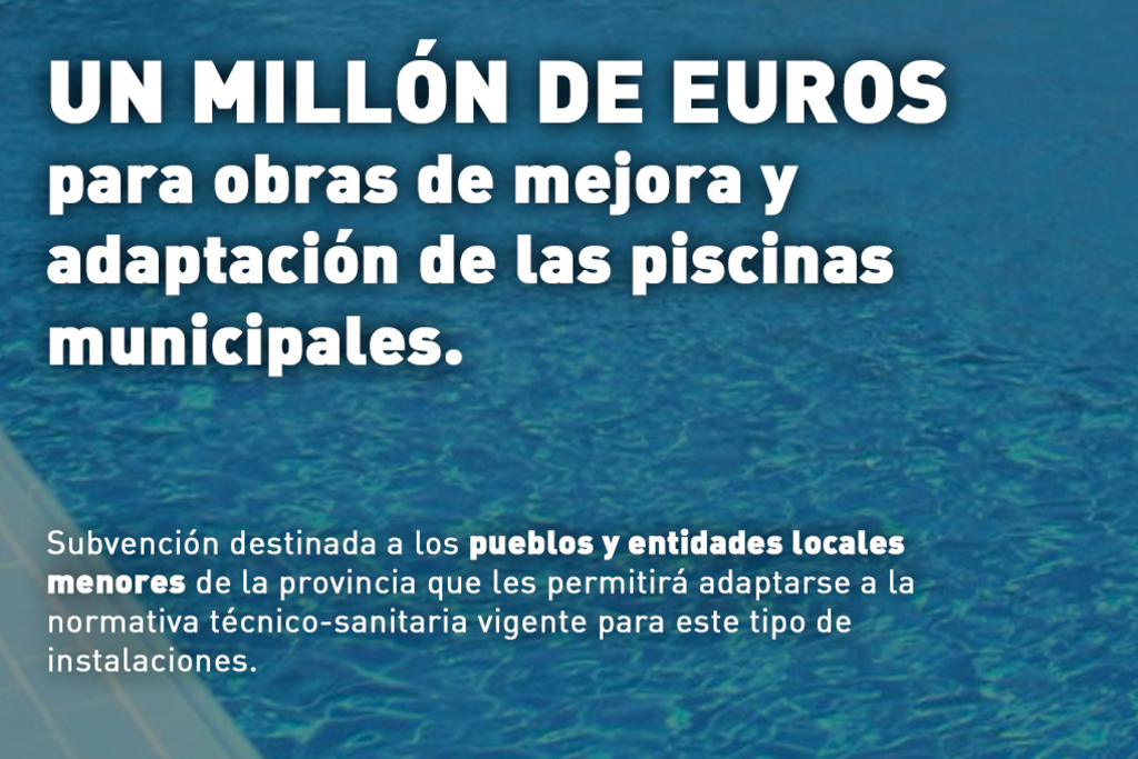 Un millón de euros para la mejora y adaptación a la normativa actual de las piscinas municipales