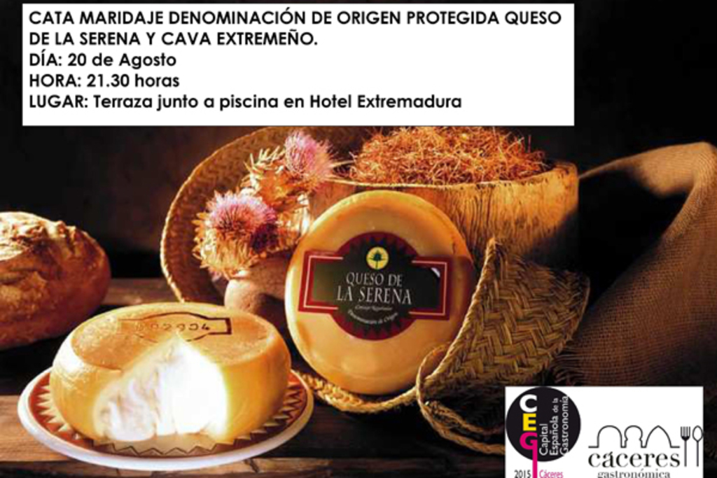 Cata maridaje con queso de la Denominación de Origen Protegida Queso de la Serena y cava extremeño