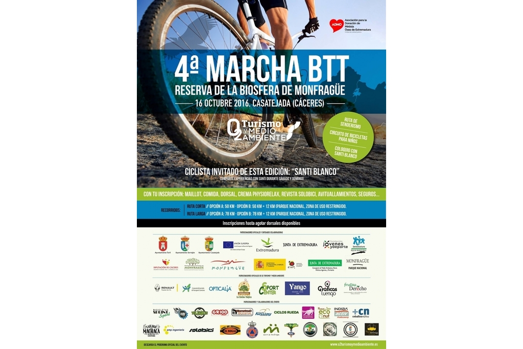 Un millar de ciclistas participará en la IV de la Marcha BTT Reserva de la Biosfera de Monfragüe