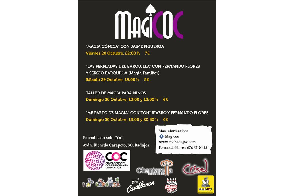 Festival de magia con 'MAGICOC II' en el Centro de Ocio Contemporáneo de Badajoz