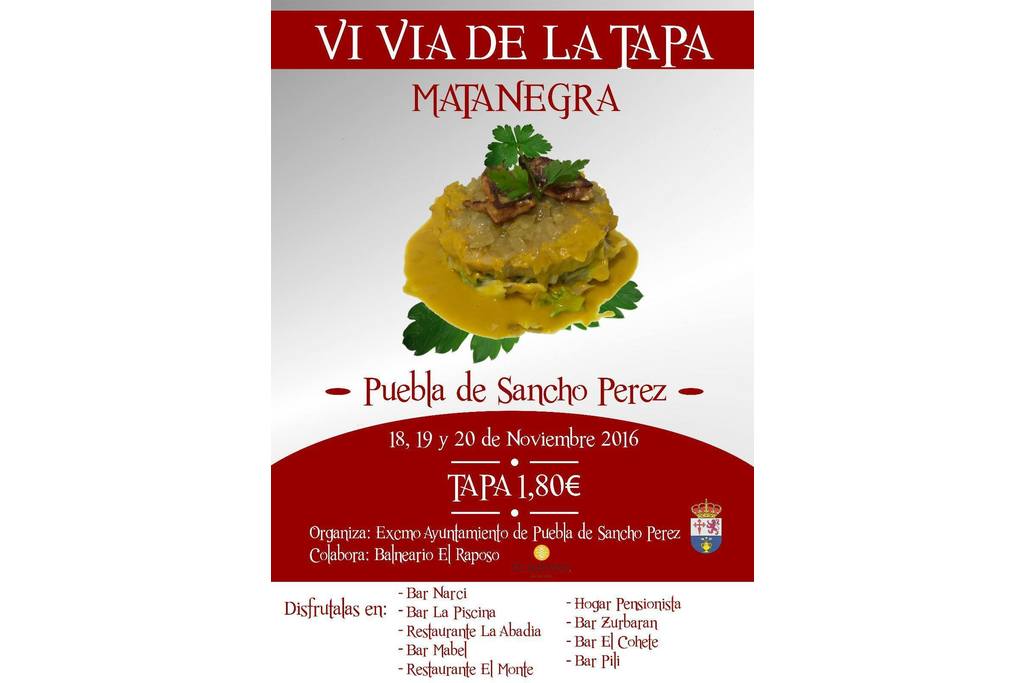 Puebla de Sancho Pérez celebra la VI Vía de la Tapa Matanegra
