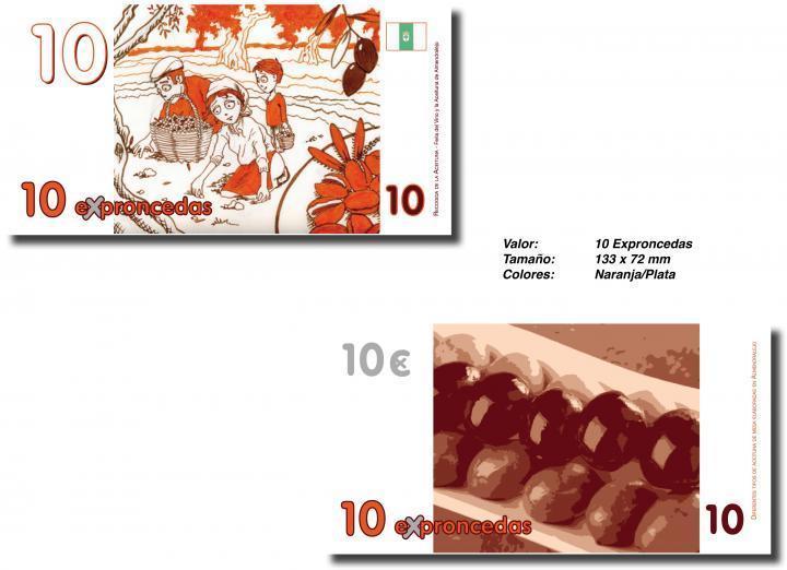 Diseño de billetes del EXpronceda 10 EXproncedas