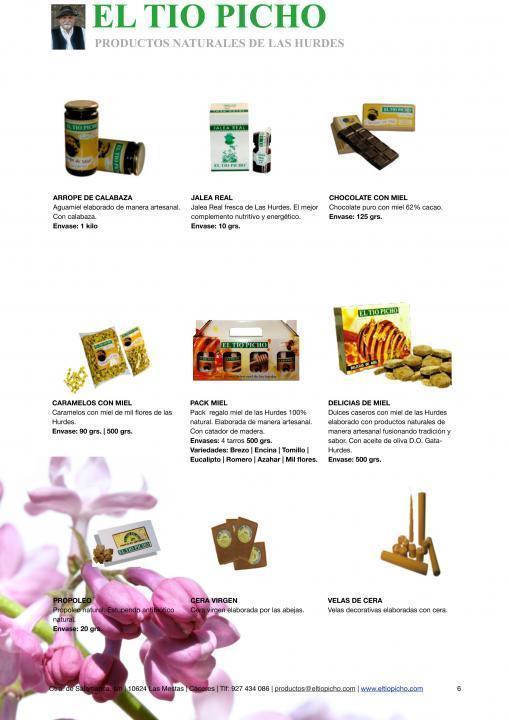 Productos El Tio Picho Dulces, jalea real, velas y otros productos