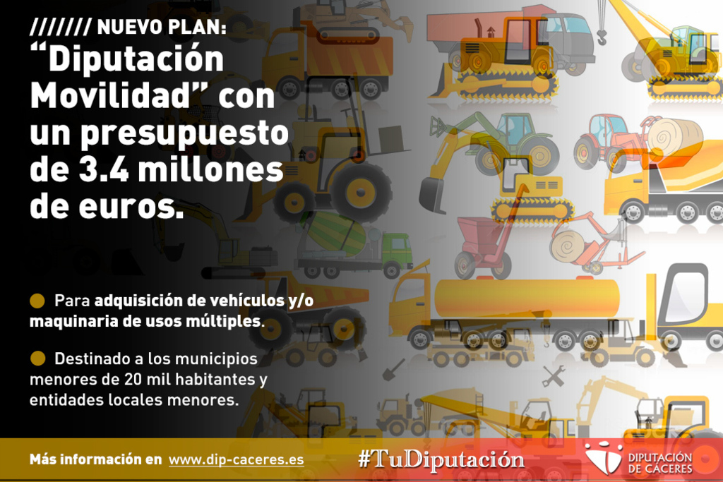 La Diputación de Cáceres pone en marcha el Plan "Diputación Movilidad" con un presupuesto de 3.4 millones de euros