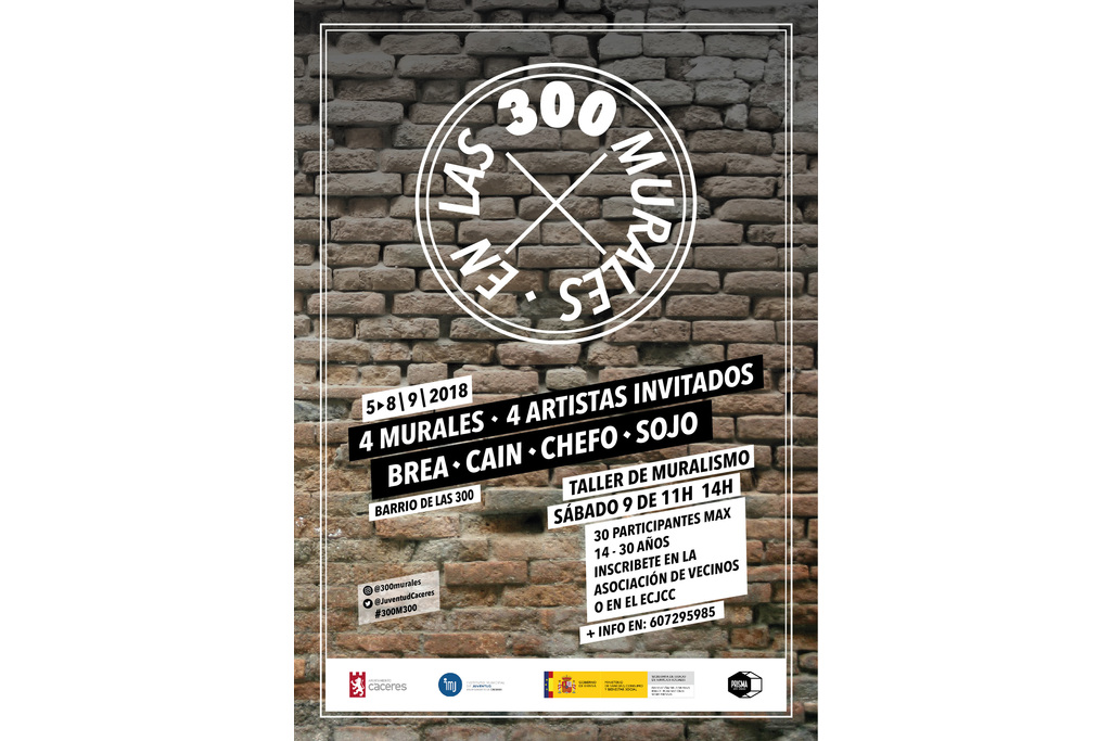 Inaugurada la primera edición del proyecto de arte urbano ‘300 Murales en las 300’ en Cáceres