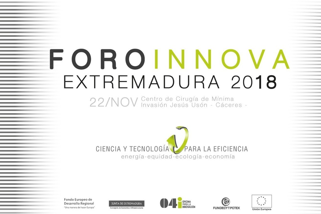 El Foro Innova Extremadura 2018 abordará en Cáceres la eficiencia para la competitividad empresarial