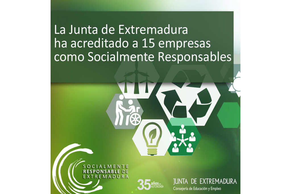 La Junta de Extremadura ha acreditado a 15 empresas como socialmente responsables