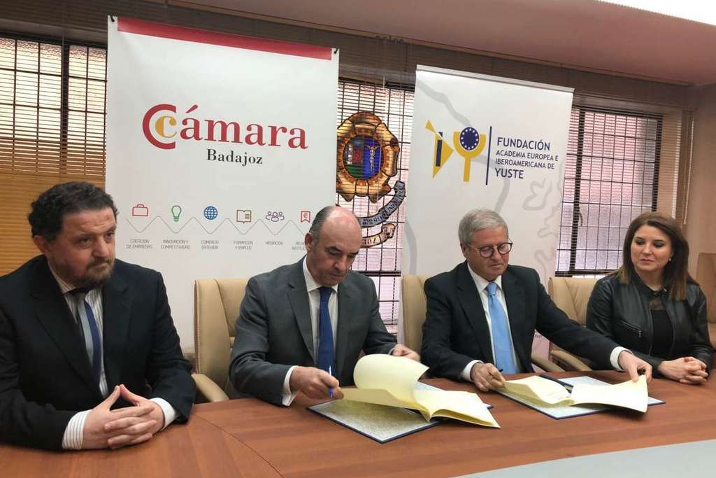 La Fundación Yuste y la Cámara de Comercio de Badajoz firman un acuerdo de colaboración